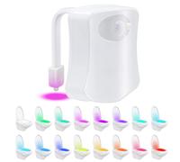 Toilet Light Inside Toilet with 16 Color Variations, Waterproof Automatic Motion Sensor LED Bathroom Toilet Bowl Light, USB Rechargeable, Adjustable, Fits Any Toilet Ideal for Safe Midnight Visits