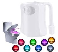 Toilet Light Motion Sensor, 8 Colors Changing RGB Toilet Bowl LED Light - Automatic Glow in Dark/Night time Motion Sensor, All Types of Toilets, Style, Décor, Prevent Accidents