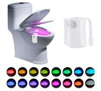 Toilet Light Motion Sensor, Lights Inside Toilet, 16 Colors Changing LED Inside Toilet Bowl Nightlight, Cool Stuff for Bathroom Accessories, Unique Gadgets, Perfect with Water Faucet Light