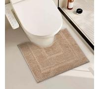Toilet Mat, Bathroom Pedestal Mats, Microfibre Bath Mats, Sage Green Bathroom Accessories, Extra Soft 100% Cotton, Non Slip Quick Drying Shower Bath Mat, 50 x 40 cm Bath Mat (Khaki)