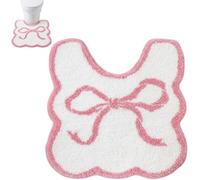 Toilet Mats Pedestal Only, Pink Bathroom Accessories, Soft U-Shaped Floor Mat with Quick Water Absorption, Anti-Slip Protection for Bathroom and Kitchen Use, Decorative Enhancement for Home Interiors