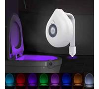 Toilet Motion Sensor Led Light 8-Color Changing, Pir Activated Washroom