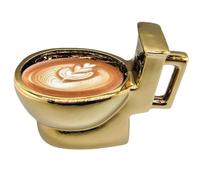 Toilet Mug Ceramic 12Oz Poop Mug Novelty Toilet Coffee Cup Beverage Cup with Hidden Poop Inside Gag Gift for Prank April Fool'S Day Golden