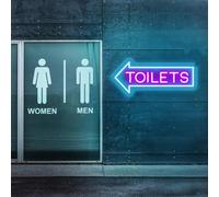 Toilet Neon Sign Custom Signs Arrow Led Toilet Sign Business Restroom Led Lights Restaurant Decor