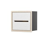 Toilet niche,Stainless Steel Bathroom Niche, Waterproof Alcove Put Up-in with Tissue Box for Storage,Stainless Steel Toilet Paper Holder with Shelf,Multicolor,Gold+white-20x18.5x12.5cm