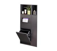 Toilet niche,Stainless Steel Shower Niche, Embedded Wet Room Shelf With Trash Can, Shampoo Toiletry Toilet Paper Water Proof Storage Alcove, Bathroom Shelves, Show(White (W X H X D) 40x86x14