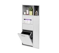 Toilet niche,Stainless Steel Shower Niche, Embedded Wet Room Shelf With Trash Can, Shampoo Toiletry Toilet Paper Water Proof Storage Alcove, Bathroom Shelves, Shower Organiser(Black,(W X H X