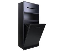 Toilet niche,Stainless Steel Shower Niche, Wet Room Recessed Alcoves, Toilet Paper Trash Can Shampoo Toiletry Cosmetic Waterproof Storage Shelves, Shower Organiser,Black-65x30x14CM/25.6x11.8