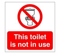 Toilet not in use sign For toilets which are currently out of order Self adhesive vinyl sticker 120mm x 120mm Ideal for hotels restaurants B&B's and pubs (5)