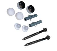 Toilet Pan Screws Stainless Steel - White and Chrome Plated Caps