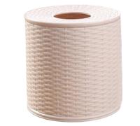 Toilet Paper Cover Round Imitation Rattan Tissue Box Plastic Waterproof Toilet Paper Roll Cover Storage Single Roll and Tissues for Bathroom Dinner Table Office Kitchen Tissue Box Cover Tissue Box Tis