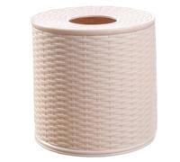 Toilet Paper Cover, Round Imitation Rattan Tissue Box Plastic Waterproof Toilet Paper Roll Cover Storage Single Roll and Tissues for Bathroom Dinner Table, Office, Kitchen Tissue Box