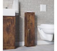 Urbn-Living Urbnliving 69Cm Height Rustic Brown Wooden Bathroom Toilet Paper Dispenser