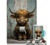 Toilet Paper Heights Cow 1000 Piece Jigsaw Puzzles for Teenagers Gifts,family Fun Games Is Ideal As A Gift for The Whole Family (50x75cm)