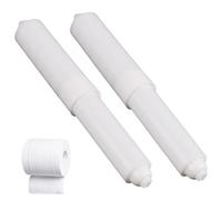 Toilet Paper Holder, 2Pcs Plastic Toilet Tissue Roll Holder Insert in bathroom Replacement Roller Spring Loaded Spindle WC(White)