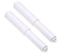 Toilet Paper Holder, 2Pcs Plastic Toilet Tissue Roll Holder Insert in bathroom Replacement Roller Spring Loaded Spindle WC(White)