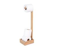 Toilet Paper Holder Bamboo Wood Tissue Holder Free-standing Dimensions:15 X 18 X 60CM Storage Square Base
