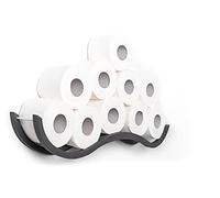 Toilet paper holder bathroom shelf wood holder for toilet paper Wave (Grey)