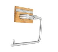 Toilet Paper Holder, Chrome Stainless Steel Bamboo Wall Mounted No Drilling Self-Adhesive Tissue Roll Holder for Kitchen Bathroom Bedroom, Storage Accessory for House, RV, Hotel (Silvery)