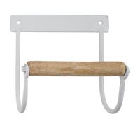 Toilet Paper Holder Industrial White with Wooden Roll by Ib Laursen