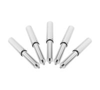 Toilet Paper Holder Replacement Spindle Spring Loaded 5pcs | Silver Plastic Part, Polished Chrome Finish, Effortless Swap, Quick Roll Changes, for Janitorial Staff and Landlords