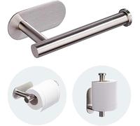 Toilet Paper Holder - Self Adhesive Toilet Paper Holder Roll Holder Stick On Wall, No Drilling, Stainless Steel Command Strip for Bathroom-Silver