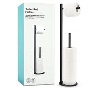 Toilet Paper Holder Stand, Bathroom Toilet Paper Roll Holder Stand with Reserve, Standing Toilet Paper Holder with Storage