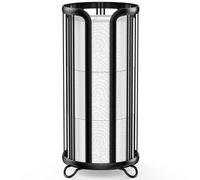 Toilet Paper Holder Stand, Freestanding Toilet Tissue Organizer, Minimalistic Storage Solution, Reserve Mega Rolls- Black