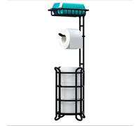 Toilet Paper Holder Stand Tissue Paper Roll Dispenser With Shelf For Bathroom Storage Holds Reserve Mega Rolls-Bronze