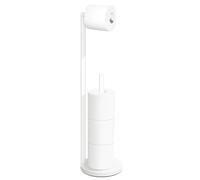 Toilet Paper Holder Stand,Toilet Paper Holder Free Standing,White Toilet Paper Holder for 4 Rolls,Toilet Paper Holder with Storage by Bathth