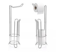 Toilet Paper Holder & Store - Freestanding Stainless Steel Bathroom Roll Stand 3 Rolls H 66Cm X 14 Diameter