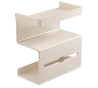 Toilet Paper Holder, Wall Mount Holder, Space Saving Carbon Steel Rust Proof Compact Easy Install Strong Adhesive, Paper Stand for Bathroom Home Apartment, 7.87x7.48x5.51 Inches, White
