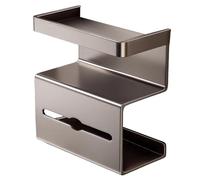 Toilet Paper Holder Wall Mount with Shelf | No Drilling Tissue Holder for Bathroom | Modern Space-Saving Rack for Home RV Guest Bath Powder Room Commercial