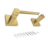 Toilet Paper Holder Wall Mounted for Bathroom, Double Post Pivoting Square Tissue Holders Roll Holder Hangers Toilet Paper Stand (Gold)