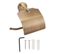 Toilet Paper Holder Wall Mounted Vintage Style Copper Bathroom Tissue Roll Holder with Ample Space Scratch Resistant for Washroom Bathroom Home Decor