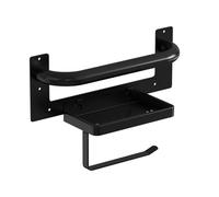 Toilet Paper Holder with Assist Bar - Matte Black Bathroom Safety Handle Wall Mount with Toilet Roll Holder and Shelf 300lbs Weight Support Grab Bar for Bathtubs and Showers