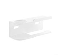 Toilet Paper Holder with Shelf Carbon Steel White Finish