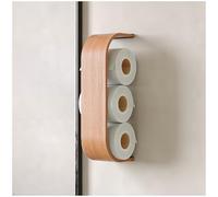 Toilet Paper Holder, Wooden Shelf, Walnut WC Roll Storage, Wall Mount Floating Rolls Rack, Unique Holders for Bathroom, TP Organizer (Cherry, Thin)