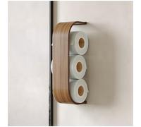 Toilet Paper Holder, Wooden Shelf, Walnut WC Roll Storage, Wall Mount Floating Rolls Rack, Unique Holders for Bathroom, TP Organizer (Walnut, Thin)