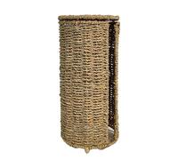 Toilet Paper Holder, Woven Handmade Natural Stand with Lid, Toilet Roll Organizer for Bathroom, Household Countertop, Home, Restroom, Vanity, Cabinet, Closet, Laundry, RV, Boat, Cabin, Cottage