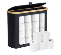 Toilet Paper Organizer, Storage Organizer for 12 Rolls of Toilet Paper - Standing Tray with Lid for Tissues Corner Shelf Closet - Floor Unit Corner Shelf for