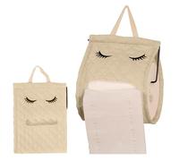 Toilet Paper Roll Cover - Cute Cotton Eyelash Shape, Bathroom Decoration Paper Organizer | Space saving toilet paper holder for under the sink, sink or shelf, keeps bathroom tidy and sti, beige
