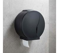 Toilet Paper Roll Dispenser Black Wall Mounted Lockable 19-23cm Rolls