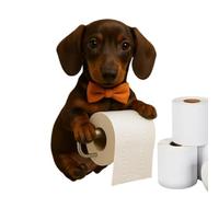 Toilet Paper Roll Holder - Dog Decorative Wall Toilet Paper Holder - Resin Roll Dispenser and Bathroom Accessories for Home, Hotel or Decoration