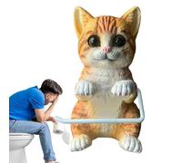 Toilet Paper Roll Holder - Wall Mount Storage Organizer | Cat Toilet Paper Holder Tissue Dispenser - for Kitchen Counter Bedroom Office Dorm Hotel Farmhouse Cat Lovers Family Birthday