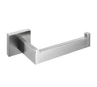 Toilet Paper Roll Holder, Wall Mounted SUS304 Stainless Steel Tissue Roll Holder Dispenser and Hangers for Bathroom Kitchen(Modern Square Style, Brushed Nickel)