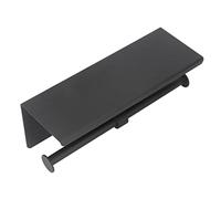 Toilet Paper Shelf Holder, Rustproof Paper Shelf Roll Holder Punch Stainless Steel Sturdy Self Adhesive for Bathroom (K10 Black)