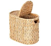 Toilet Paper Storage Basket, Wicker Toilet Paper Storage Basket with Lid, Toilet Paper Basket with Lid & Handle for Home Office and Bathroom