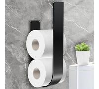 Toilet Paper Storage Black Toilet Paper Holder No Drilling Self-Adhesive Toilet Roll Holder Toilet Roll Storage for 3 Rolls
