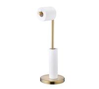 Toilet Paper Storage Holder Stand - Gold Tissue Roll Holder Toilet Roll Dispenser with Reserve Function - Freestanding Toilet Paper Holder（Stainless Steel） for Bathroom & Toilet Spare Rolls Storage